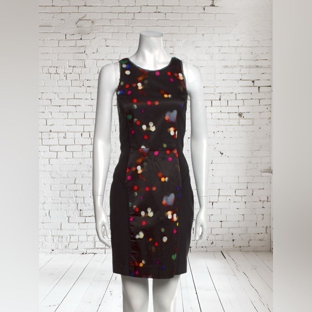 Milly Black‎ Sleeveless Multicolor Dot Dress